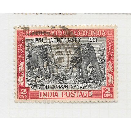 INDIA 1951 STEGODON GANESA MAMMOTH ELEPHANT 100 YEARS SURVEY SG334 334 SG POONA