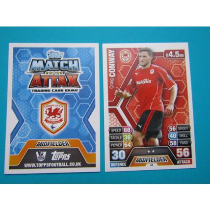 48. Craig Conway - Cardiff City - Match Attax 2013/14 Football Card EF1