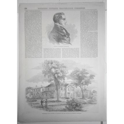 1852 Washington's Headquarters + Longfellow - 2 prints & story - Gleason's