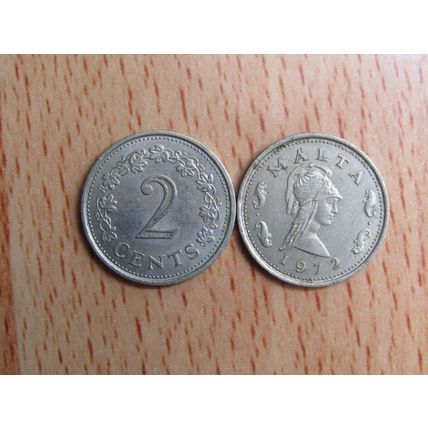 Malta 1972 2 Cents Coin