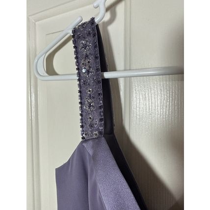 David's Bridal Lavender Bridesmaid, Prom, Homecoming Dress Sequin Straps Stained