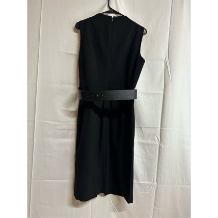 Calvin Klein Women's Black Sleeveless Sheath Dress Size 10 Belted