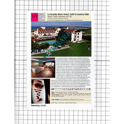 Cobo Bay Hotel Castel Guernsey / La Grande Mare Hotel Castel -2011 Advert