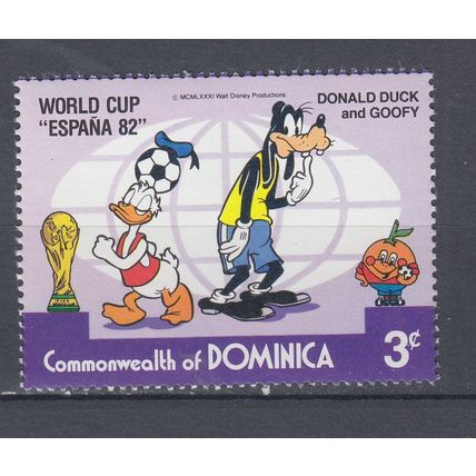 Dominica 1982 Football World Cup - Spain - Walt Disney Cartoon Characters 3C