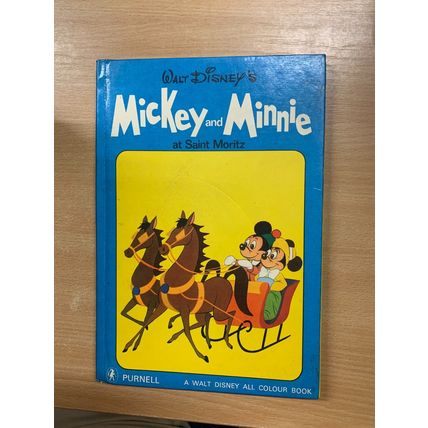 1969 WALT DISNEY "MICKEY & MINNIE AT SAINT MORITZ" VINTAGE UK HARDBACK BOOK (LL)