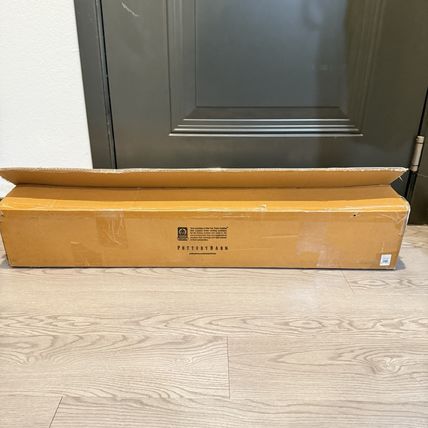 Pottery Barn Hanging Picture Frame Rail Wood & Bronze 2 Chain New Boxed