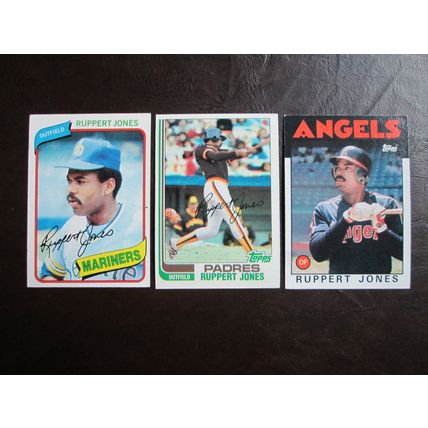 Three (3) Ruppert Jones Baseball Cards - See Pictures and Description Below