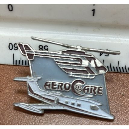 Vintage AEROCARE Lapel Pin Helicopter & Airplane Medical Evacuation Service