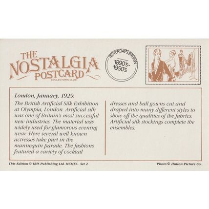 Postcard Artificial Silk Exhibition London 1929 Fashion Mannequins - Nostalgia