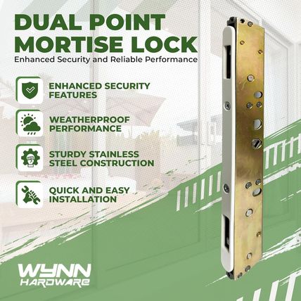 10" Sliding Patio Glass Door Dual Point Mortise Lock Replacement with Faceplate