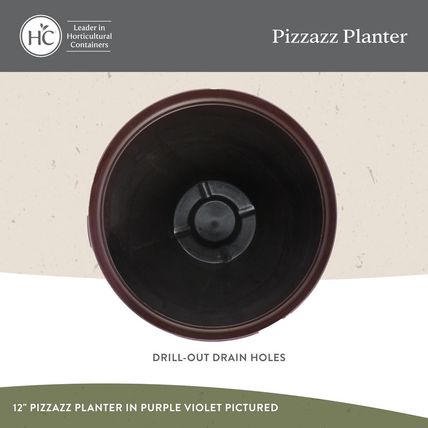 The HC Companies Pizzazz Decorative round Flower Pots W/Ceramic Look - Uv-Resist