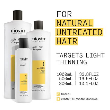 Nioxin System 1 Scalp + Hair Thickening Shampoo | for Natural Hair with Light Th
