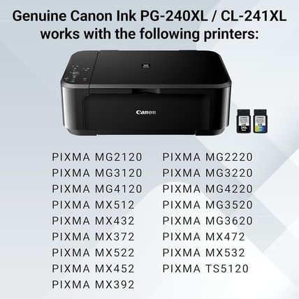 Canon PG-240 XL / CL-241 XL Genuine Ink Value Pack (2 Cartridges) with 50-Sheet
