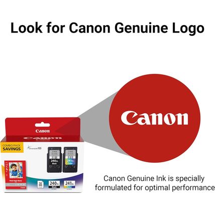 Canon PG-240 XL / CL-241 XL Genuine Ink Value Pack (2 Cartridges) with 50-Sheet