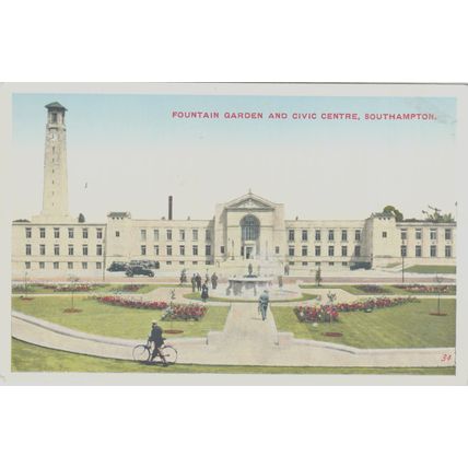 Fountain Garden And Civic Centre Southampton Hampshire Postcard (QHAM257)