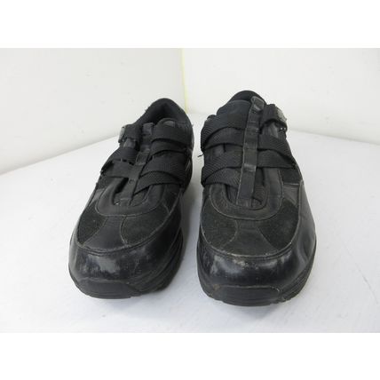Skechers Shape-Ups Black Hydro Leather Toning Rocker Sole Shoes Sist 7 US Women