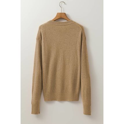 Straw Yellow Brushed Knit Casual Fitted Sweater