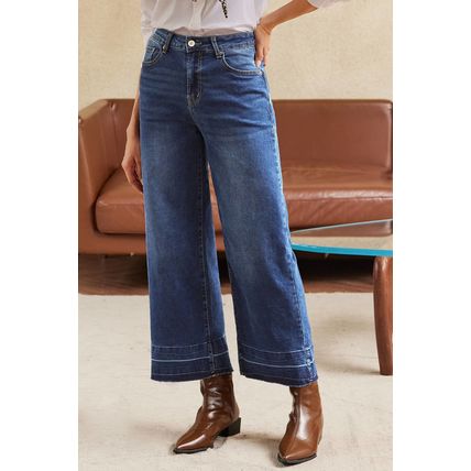 Real Teal Raw Hem Straight Leg Loose High Waist Jeans