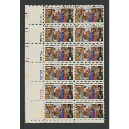 US 1468, 1972 8c Mail Order, LL PBof12, VF, MNH (US441)