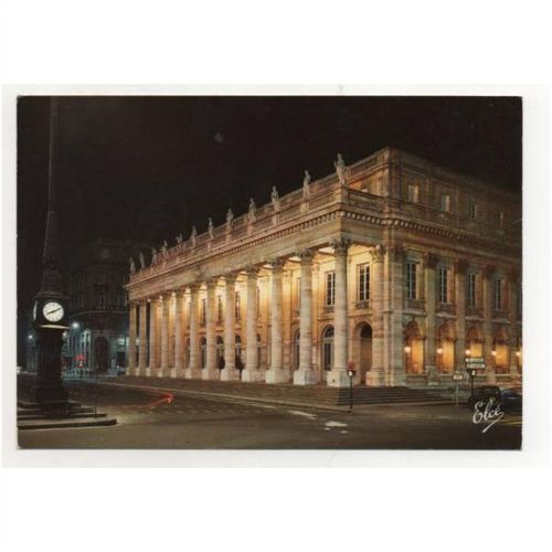 Bordeaux, France - grand theatre of Bordeaux at night - unused postcard N4790