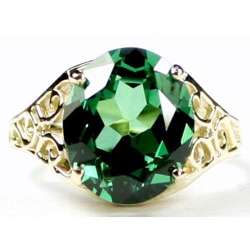 Russian Nanocrystal Emerald, 10KY Gold Ring, R057