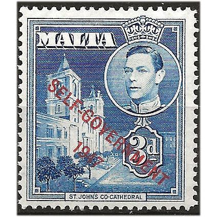 Malta 1948 SG240 3d Blue SELF Government Mounted Mint . ..