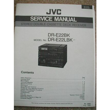 JVC DR-E22BK DR-E22LBK Original Service Manual