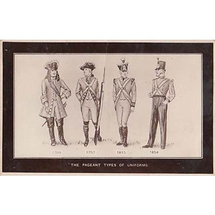 Pageant Uniforms Military Gun 1704 1757 1815 1854 Postcard