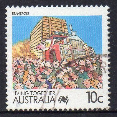 Australia 1988 Living Together - Transport 10c Used