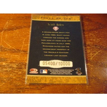 1997 Donruss, Rookie Diamond Kings, #'d 5400/10000, SCOTT ROLEN, Phillies #3