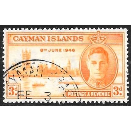 1946 King George VI & UK Parliament - End of World War II 3d yellow Oran Used C1