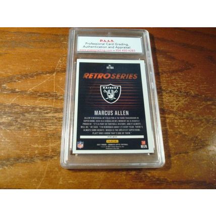2021 Panini Donruss Optic, Graded Near Mint 8.5, MARCUS ALLEN, HOF, Silver Prizm