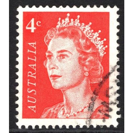 AUSTRALIA 1966: QUEEN ELIZABETH II DEFINITIVES - 4c RED USED (G1)