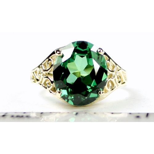 Russian Nanocrystal Emerald, 10KY Gold Ring, R057