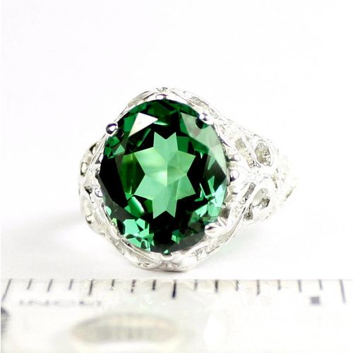 Russian Nanocrystal Emerald, 925 Sterling Silver Ring, SR114