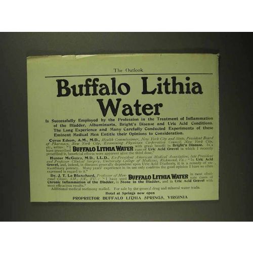 1903 Buffalo Lithia Water Ad - Successfully Employed
