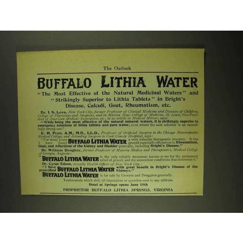1903 Buffalo Lithia Water Ad - The Most Effective