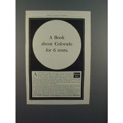 1903 Burlington Route Railroad Ad - About Colorado