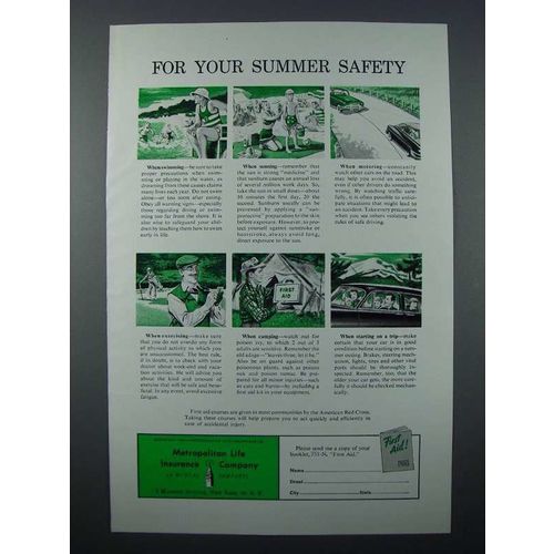 1951 Metropolitan Life Insurance Ad - Summer Safety