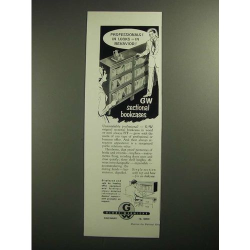 1953 Globe-Wernick Sectional Bookcases Ad - Professionals!