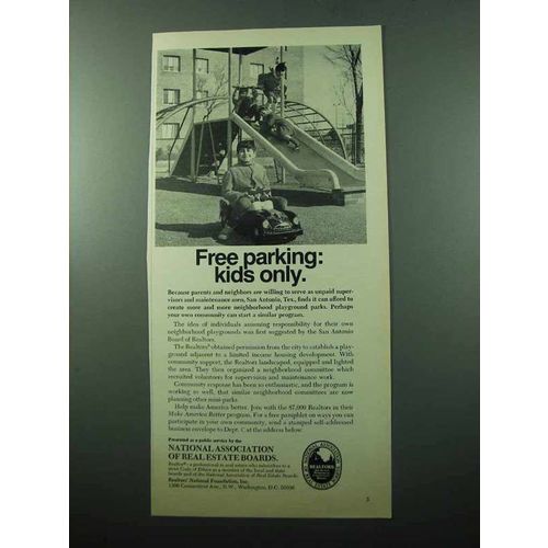 1969 National Association of Real Estate Boards Ad - Free Parking