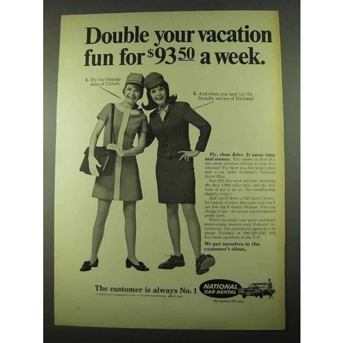 1969 National Car Rental Ad - Double Your Fun