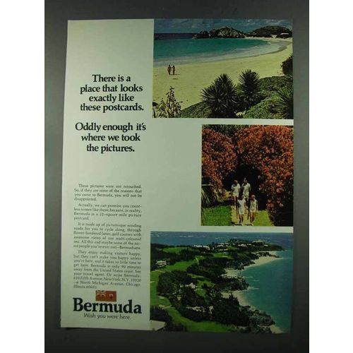 1972 Bermuda Tourism Ad - Looks Like Postcards