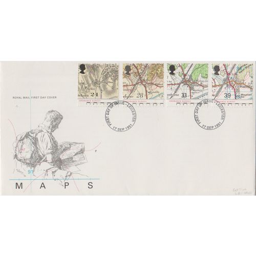 GB 1991 Maps set GPO FDC Leicester pm see others