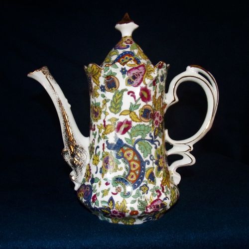 Lefton Paisley Fantasia coffee pot 6793 multicolored vintage good condition