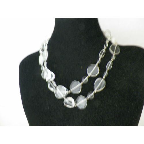 19'' CLEAR ART GLASS DUAL STRAND NECKLACE