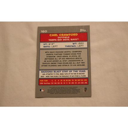 Carl Crawford 2005 Bazooka MINI NO. 160