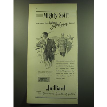 1949 Julliard Zephyroy Jacket by Maurice Holman Advertisement - Mighty Soft!