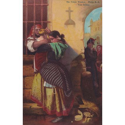 RA Philip Tate Gallery Prison Window Old Painting Postcard