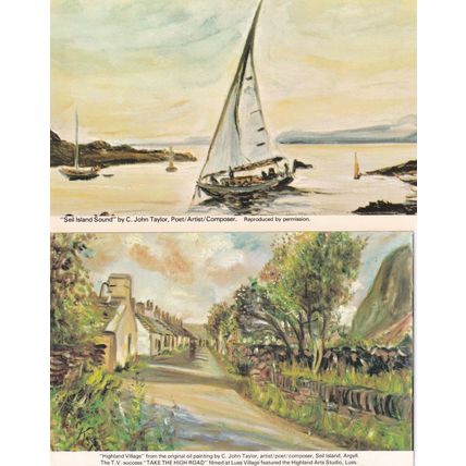 John Taylor Self Island Sound Highland Village 2x Painting Postcard s